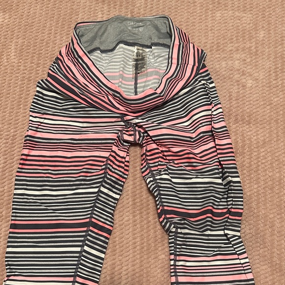 Calvin Klein Pink and Gray Striped Leggings - Picture 3 of 3